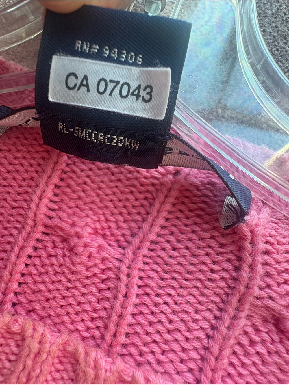 Ralph Lauren Sports Bright Pink Cable-Knit Crewneck Sweater Size S slimfit Cozy - Picture 9 of 9
